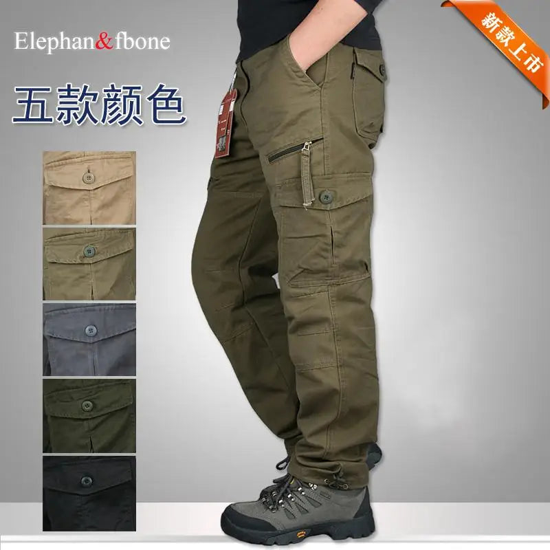 Men's Tactical Trousers Large Size Loose Casual Pants Running Overalls Men's Sweatpants Sports Hiking Outdoor Clothes Work Pants