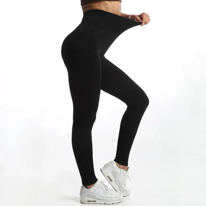 Women High Elastic Slim Yoga Leggings Seamless Knit Leggings High Waist Butt Lift Fashion Gym Outdoor Trainning Sports Tights