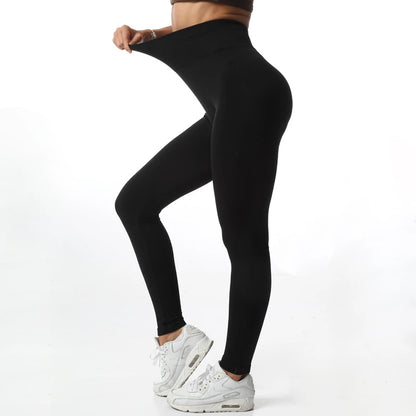 Women High Elastic Slim Yoga Leggings Seamless Knit Leggings High Waist Butt Lift Fashion Gym Outdoor Trainning Sports Tights