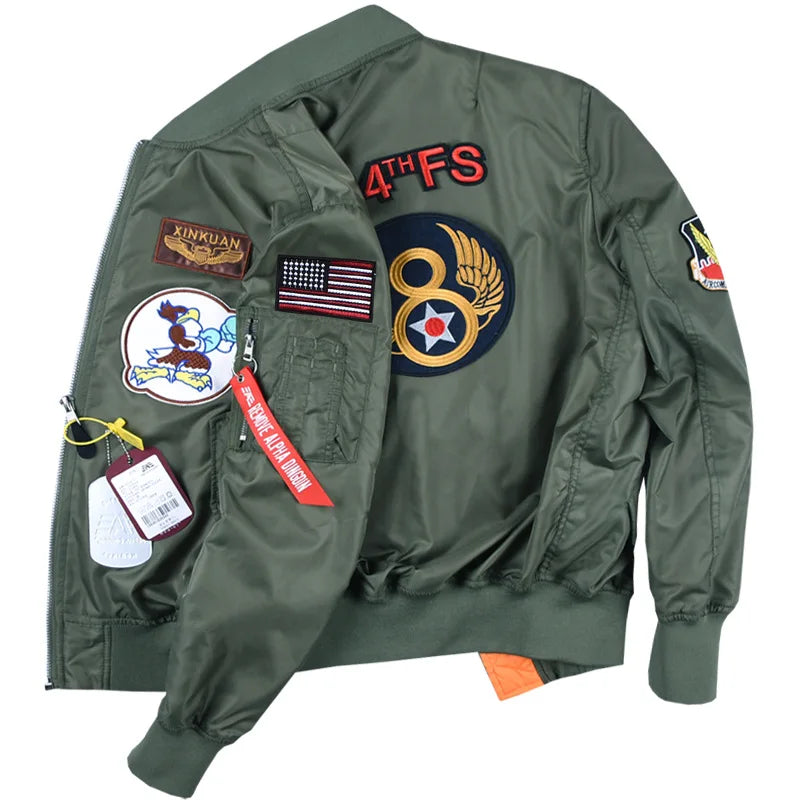 New Alpha Martin Autumn Spring Flight Bomber Jacket Men Military Tactical Jacket Varsity College Pilot Air Force Baseball Coats