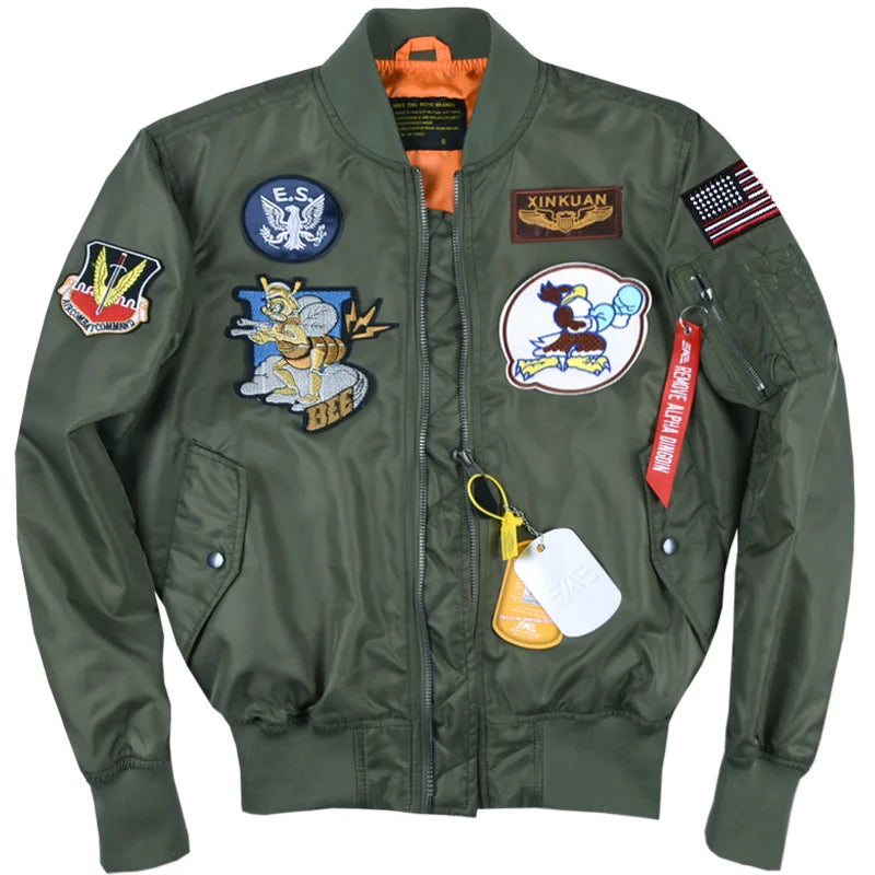 New Alpha Martin Autumn Spring Flight Bomber Jacket Men Military Tactical Jacket Varsity College Pilot Air Force Baseball Coats