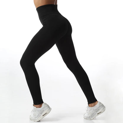 Women High Elastic Slim Yoga Leggings Seamless Knit Leggings High Waist Butt Lift Fashion Gym Outdoor Trainning Sports Tights