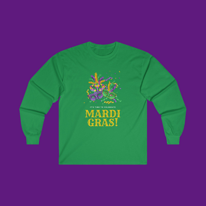 Mardi Gras Long Sleeve T-shirt, Long Sleeve Mardi Gras T-shirt, Mardi Gras Party Long Sleeve T-shirt, Fat Tuesday Mardi Gras T-shirt