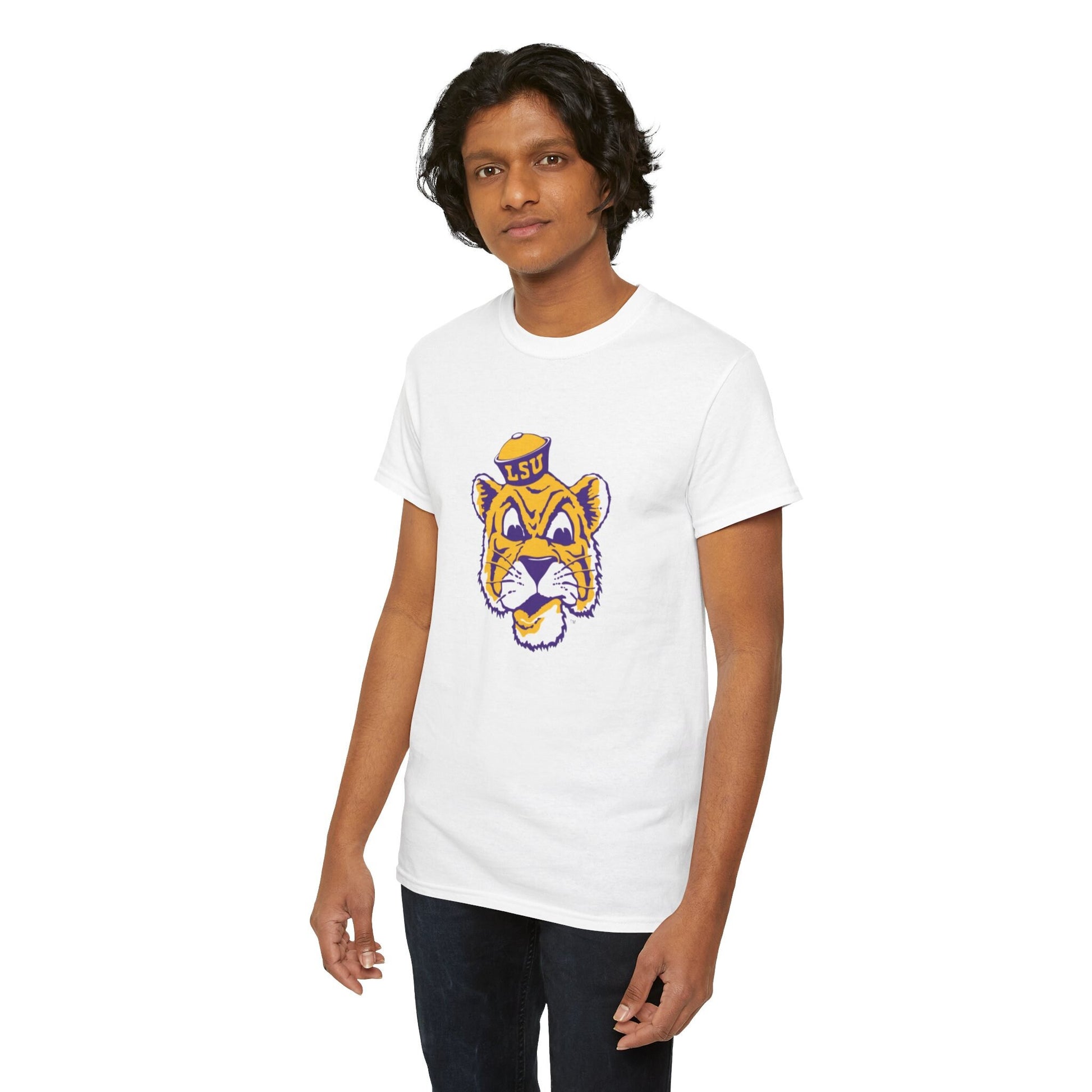 Vintage LSU Mascot Cartoon Tee, Retro LSU Mascot Cartoon Tee, Classic LSU Mascot Cartoon Tee, Tiger Mascot Cartoon Tee