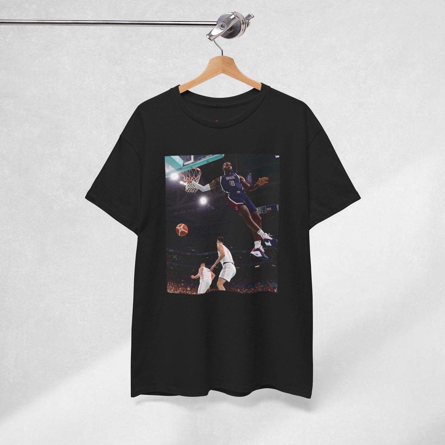 Vintage USA LeBron James Dunking Tee, Retro USA LeBron James Dunking Tee, Classic LeBron James Dunking Tee, USA LeBron James Dunking Tee